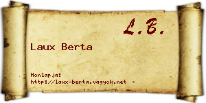 Laux Berta névjegykártya
